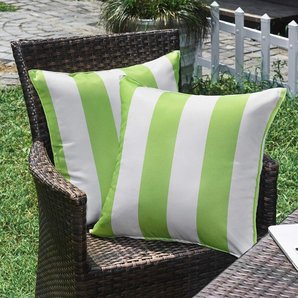 Waterproof Pillow Cover Striped Pillow Case Colorful Outdoor Cushion Cover Sofa
