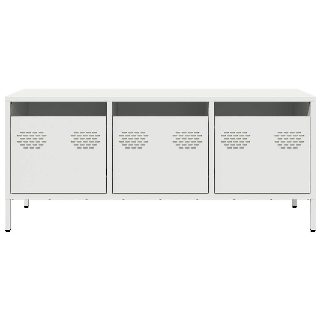 Vidaxl TV Cabinet, White, 101.5X39X43.5 Cm, Cold Rolled Steel