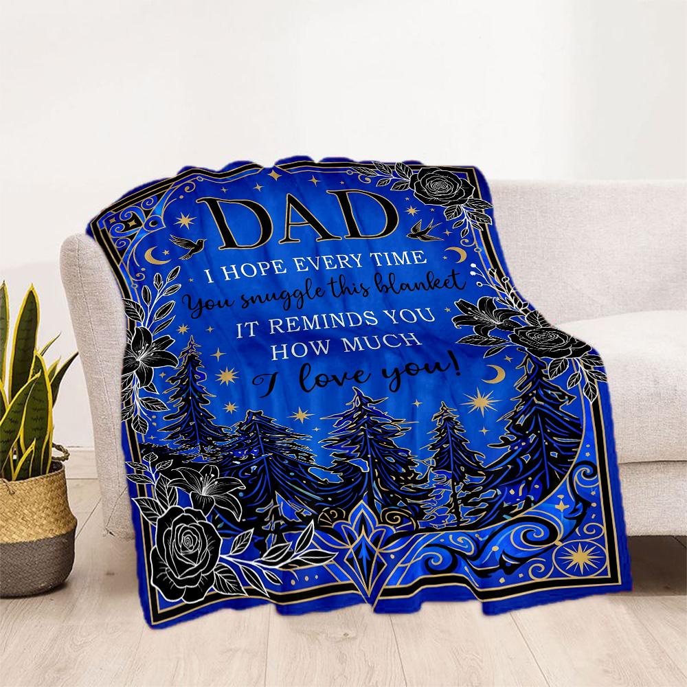 Love Letter Dad Blanket Ultra-Soft Perfect for Couch Chair Sofa for All Occasions Stylish Decor Gift for Travel Home Birthdays