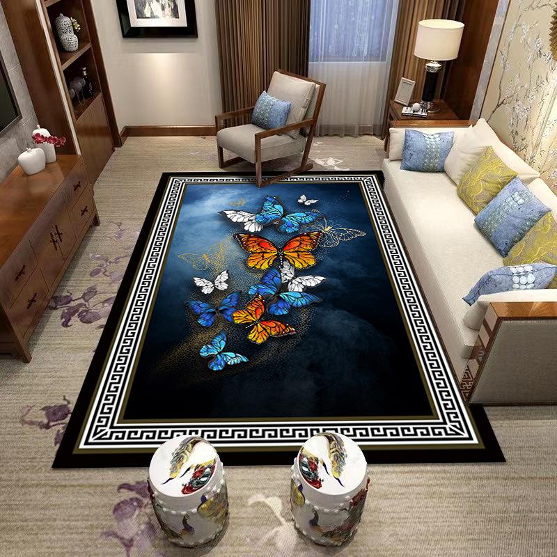 Alfombra Clásica de Terciopelo de Cristal Chino Nuevo Sala de Estar China Dormitorio Estudio Oficina Todo Cubierto con Alfombra Grande 50x80cm 20x32inch