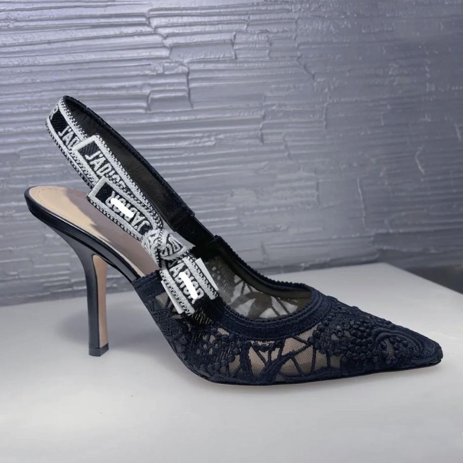 

Кружевные босоножки на kitten heel - Белый сетчатый дизайн с бантом, Женская коллекция 2023 36