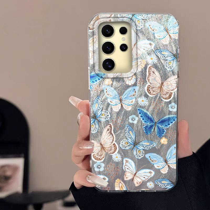 Case For Samsung Galaxy A56 S24 S25 Plus Ultra A15 A25 A55 A35 A16 A26 A36 5G Phone Cover Graffiti New Pink Love Patterns Bumper