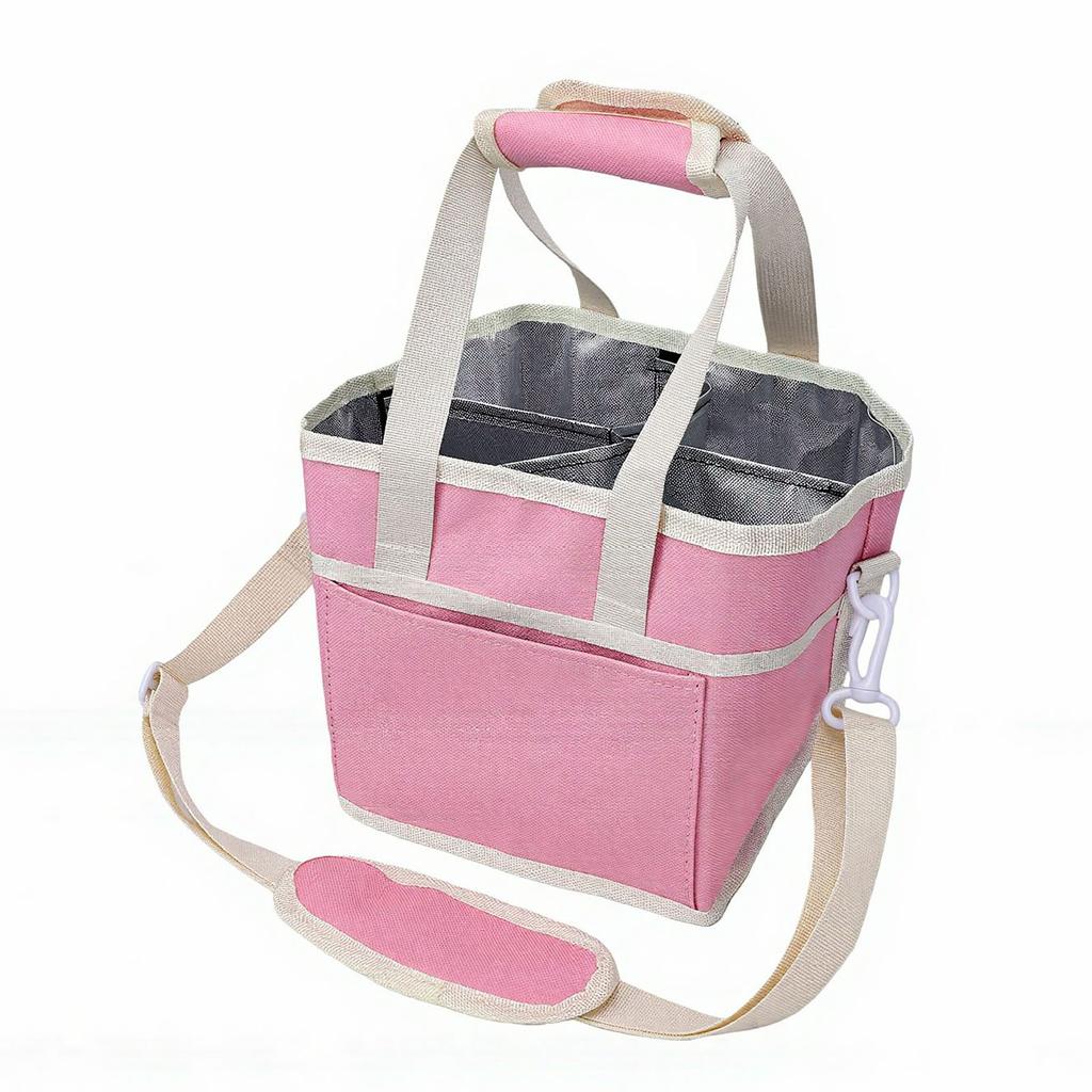 Drink Carrier Bag 4 Cup Spill Proof Large Capacity Reusable Insulated Water Bottle Holder for Car Picnic Family Outing