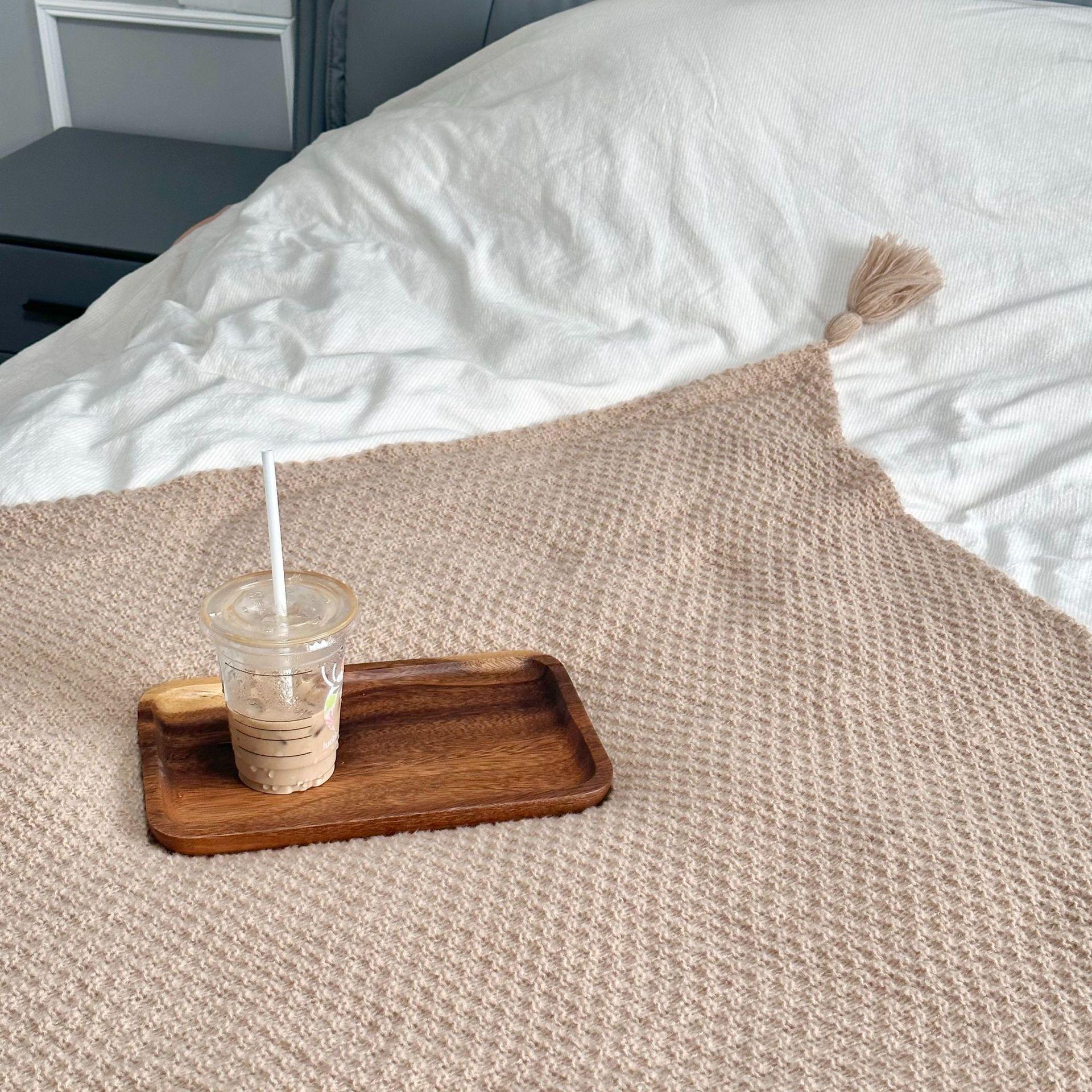 

Nordic Minimalist Wool Throw Blanket with Tassels - Perfect for Sofa or Office Naps 70×100CM Baby Blanket хаки