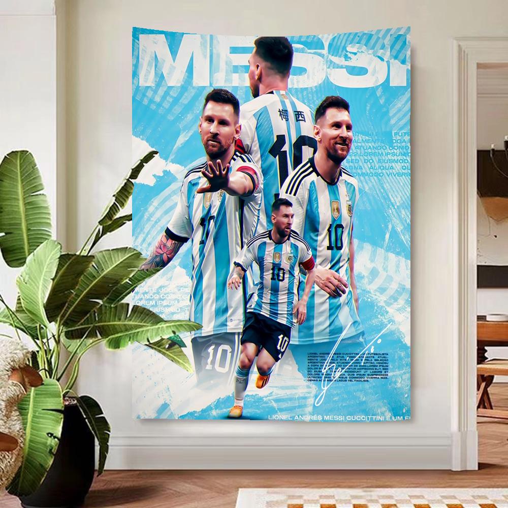Stella del Calcio MMessi Buon Compleanno Sfondo Banner Vinile Festa di Compleanno Donna Tavolo Decorazioni Banner per Servizio Fotografico