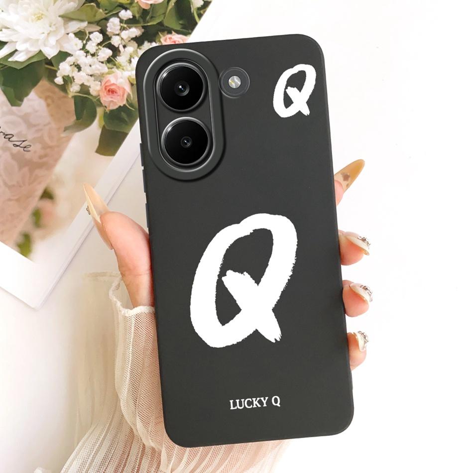 For Xiaomi Poco X8 Pro / X8 Pro Max Lucky Initial Letter Phone Case For Poco X8Pro X 8 Pro Max 5G Soft Silicone Cases Bumpers