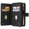For Oppo Reno12 Pro 5G (Global)/(China) Zipper Wallet Case with 15 Card Slots and Strap Leather Phone Cover