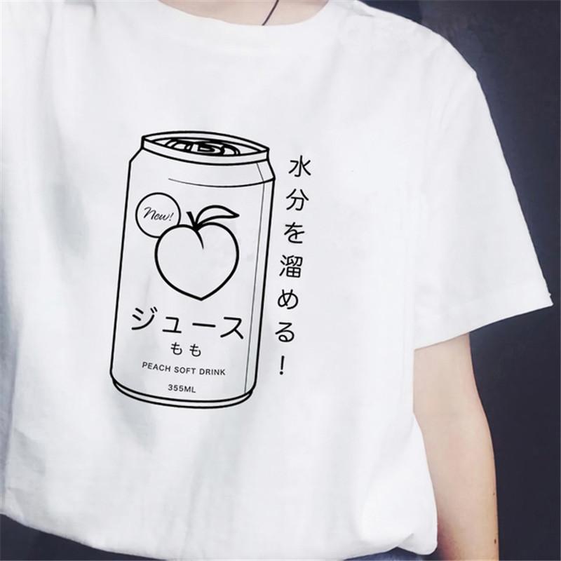 Hotselling New Aesthetic Wave Print Roundneck Shortsleeved Tshirt for Women Graphic T Shirts Aesthetic Clothes Tops Harajuku