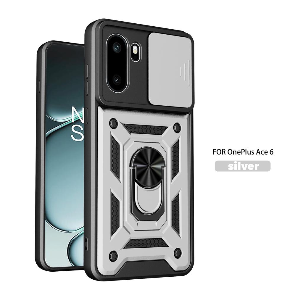 For OnePlus 15R Case OnePlus Ace6 Cover 1+ OnePlus Ace 6T Magnetic Ring Holder Armor Phone Case Slide Camera Protect Back Cover