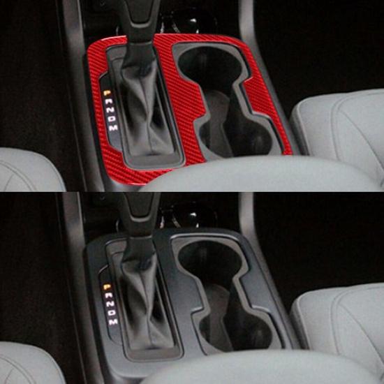Red Carbon Fiber Interior Gear Shift Cover Trim For Colorado/Canyon 2015-