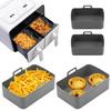 Air Fryer Silicone Pot Air Fryer Liner Heat Resistant Air Fryer Bake Silicone Basket Rectangle Baking Pan For Oven Microwave