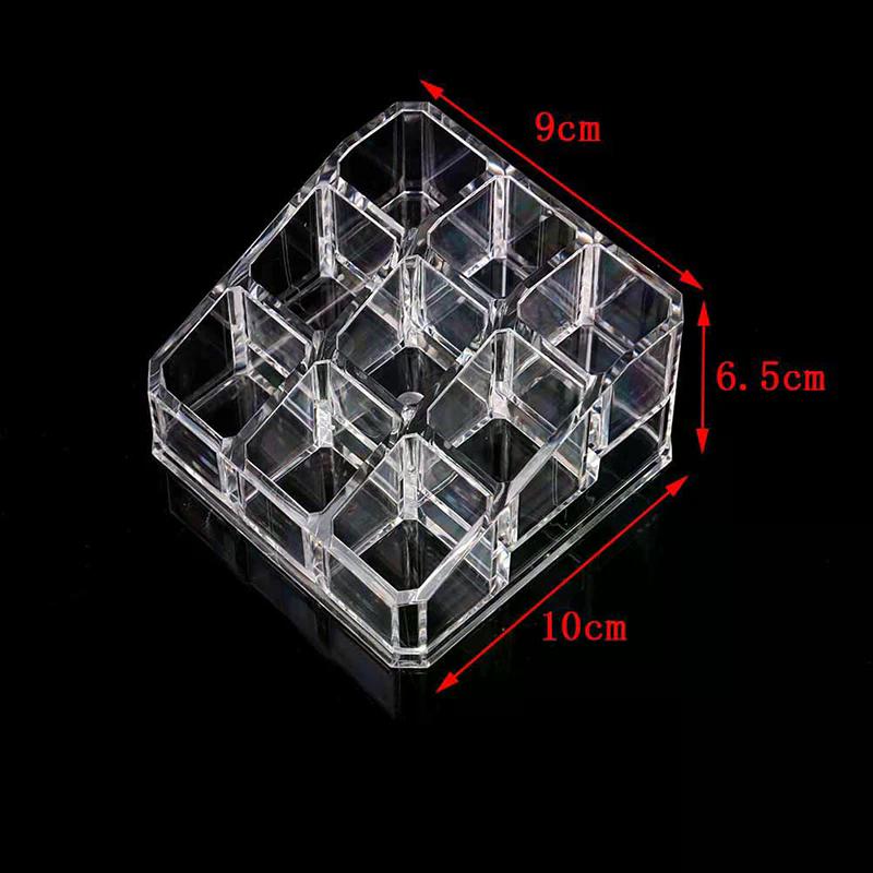 1 Pezzo Scatola Porta Rossetti a 9 Scomparti Trasparente da Scrivania Scatola Porta Lucidalabbra Espositore Minimalista Porta Rossetti