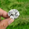 Round Natural Rainbow Moonstone Flower Promise Boho Ring Jewelry Sterling Silver