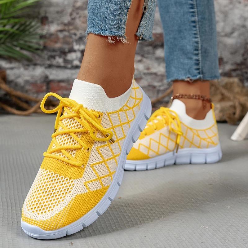 *Fashiable Thick Soled Comfortable Flat Shoes for Women Spring and Autumn New Mesh Breathable Elegant Casual Sports Shoes