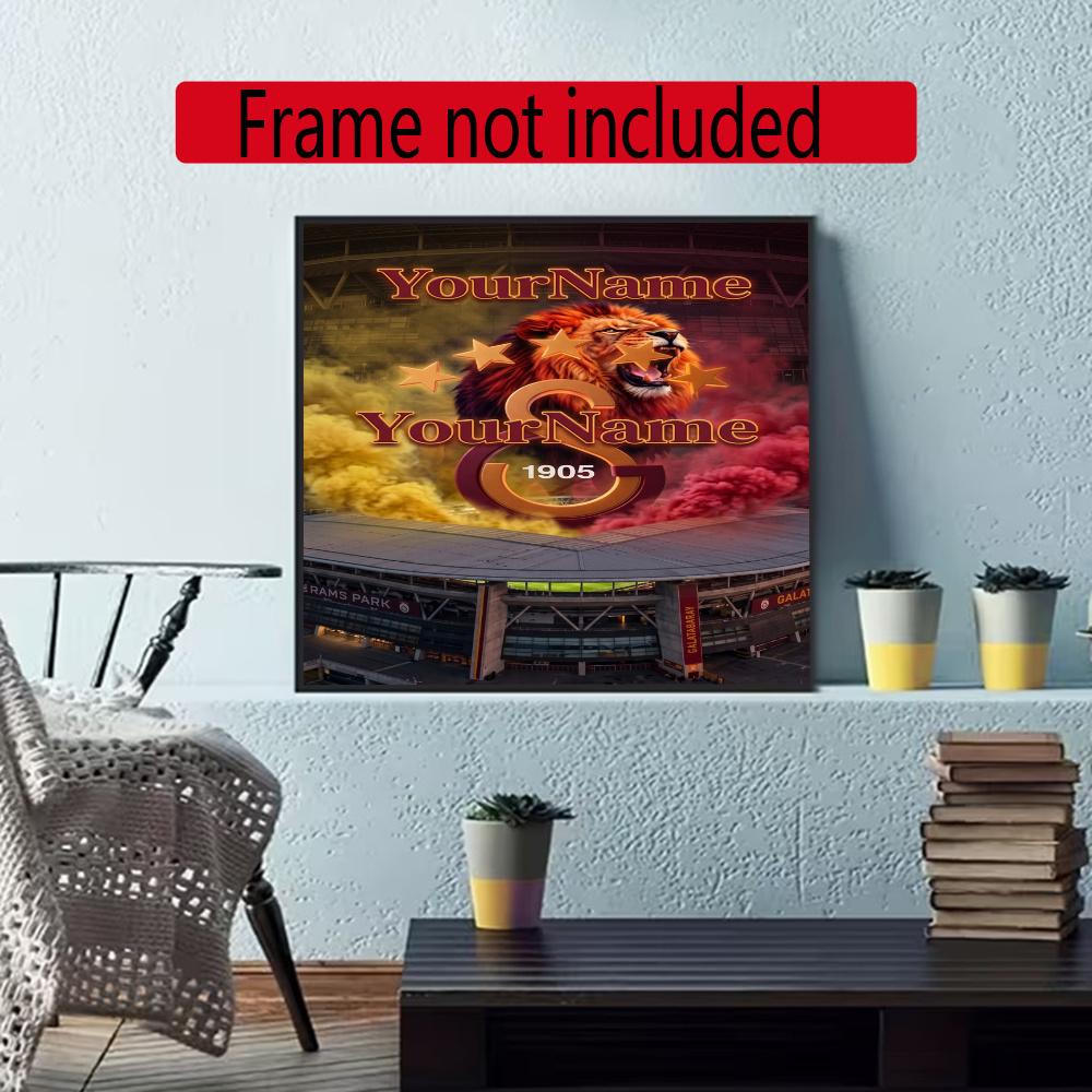 Galatasaray Customize Your Name Diamond Painting Round Diamond Diy Frameless Holiday Artwork Suitable For Home Office Wall Decoration