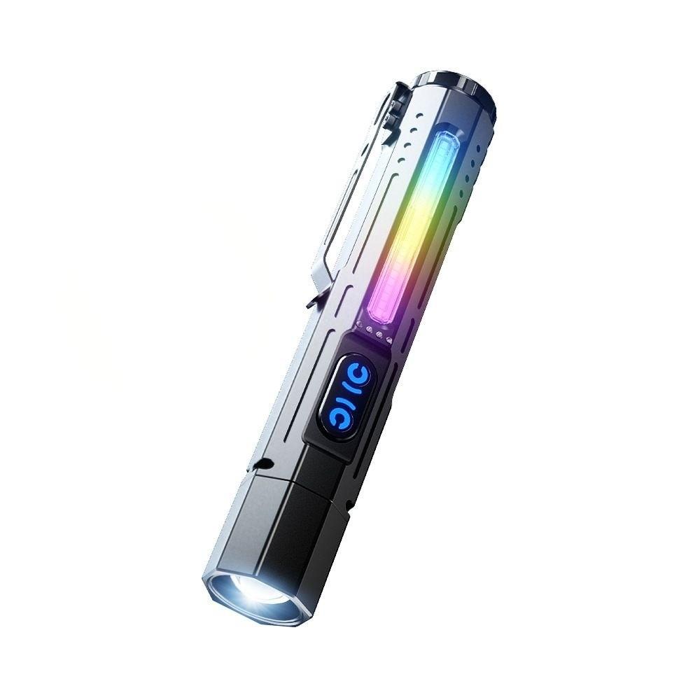 Magnetic Base LED Inspection Light Portable Waterproof UV Flashlight USB Charging Clip-on Mini Flashlight Outdoor Enthusiasts