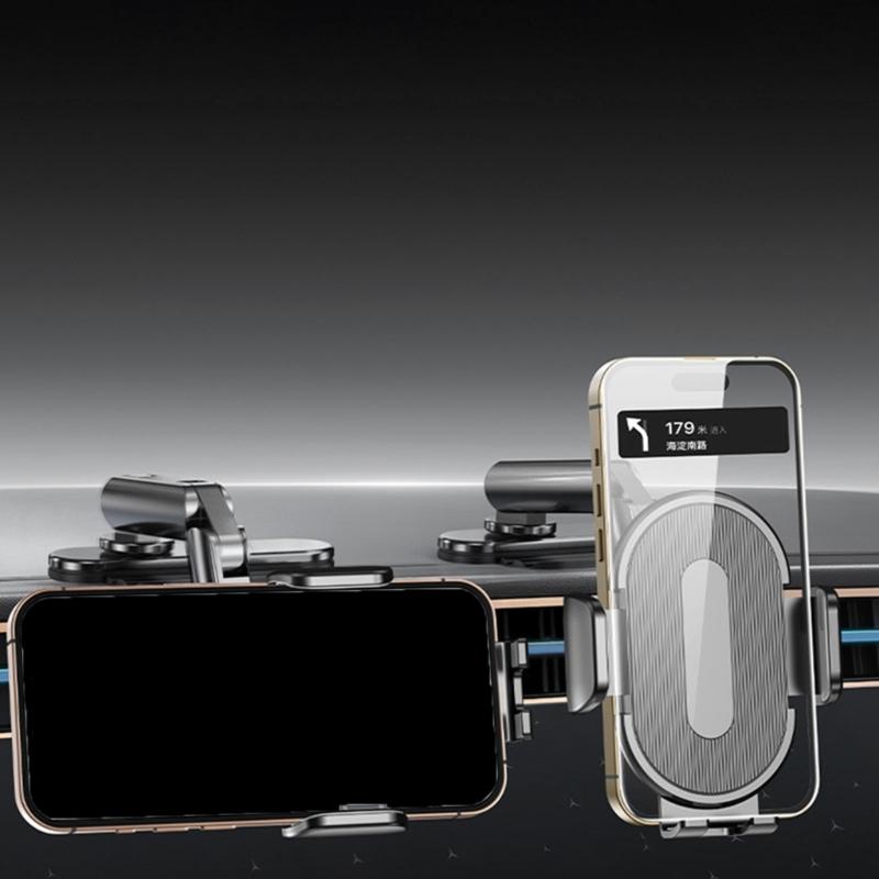 Space Saving Metal Dashboard Phone Mount With Adhesive Base 360 Adjustable Rotation For Car Truck Office 4-7 Inch Phones