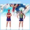 Einzigartiges Mario Cosplay Kostümset mit Hut, Handschuhen, Schnurrbart und Hosenträgern für Erwachsene