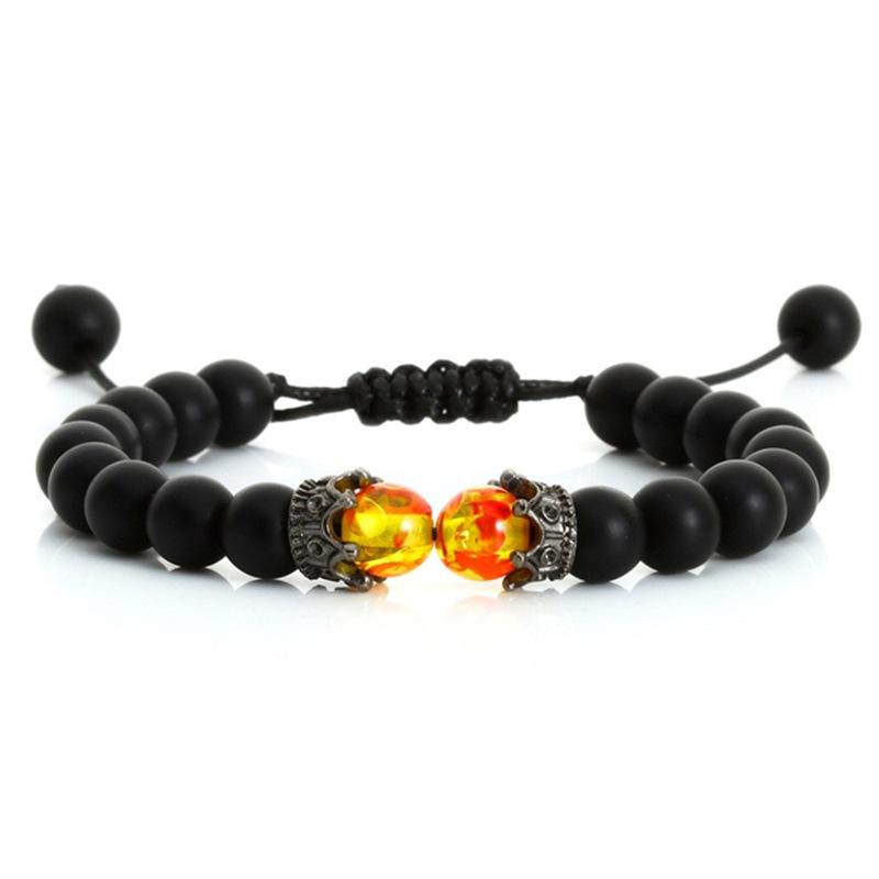 

JYL TS Bracelet Triple-Layer Wrapped Matte Beaded Enhances Elegance & Balance Crown-3 синьо-фіолетовий