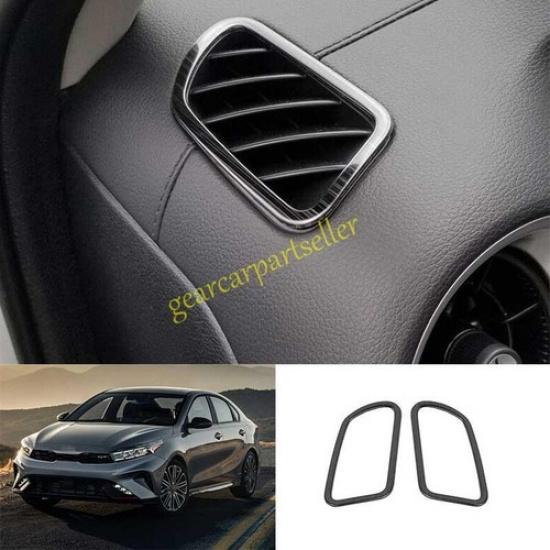 For Kia Forte K3 19-2024 Black Titanium Dash L&R AC Air Outlet Vent Frame Trim