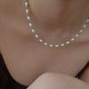 Rice Grain Freshwater Pearl Interval Turquoise Necklace Temperament Cold Wind Beaded Collarbone Chain New Chinese Bracelet