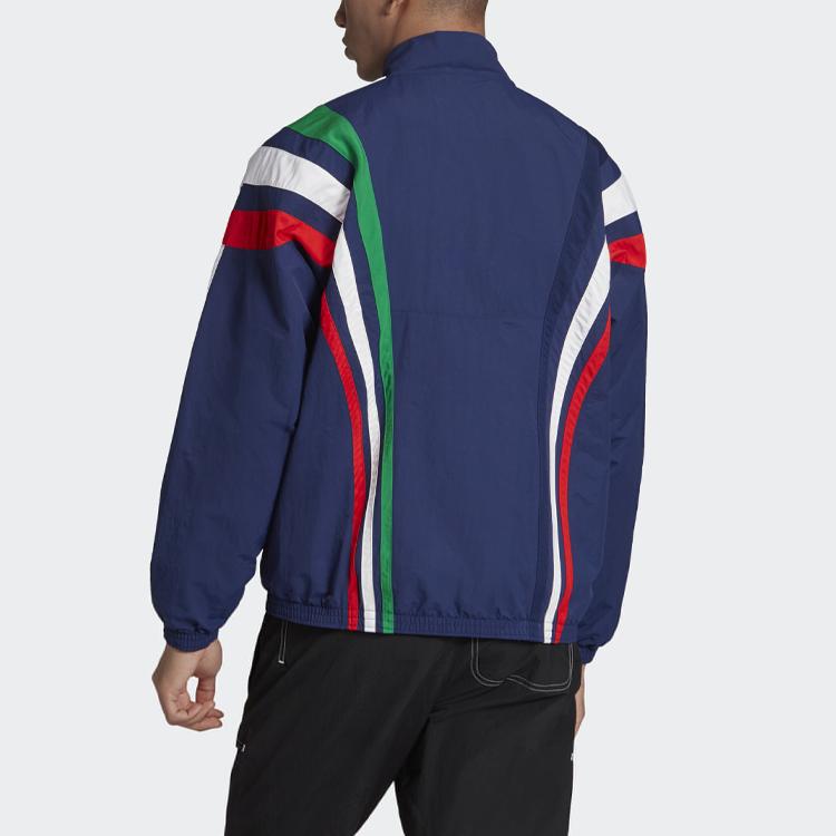 Adidas Originals Three Stripes Stand Collar Sports Jacket Men Jackets Dark-Blue FN0966