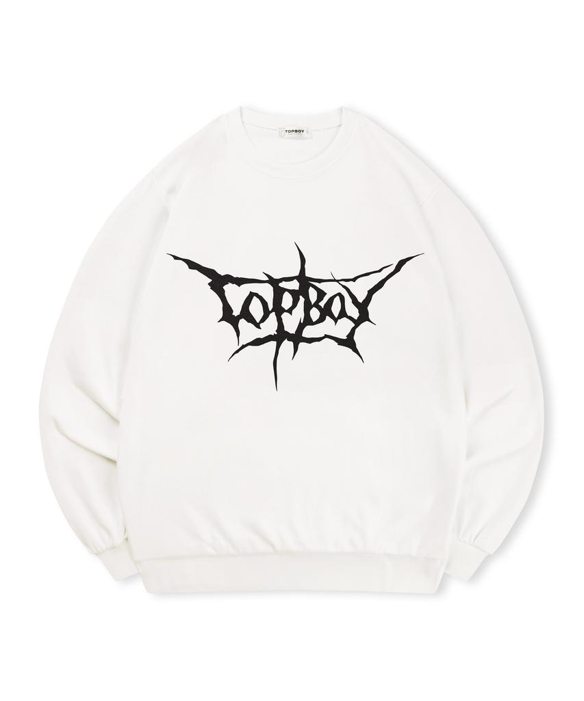 TOPBOY [Non-Fleece Or Fleece] Crack Logo Print Sweatshirt (Type C)