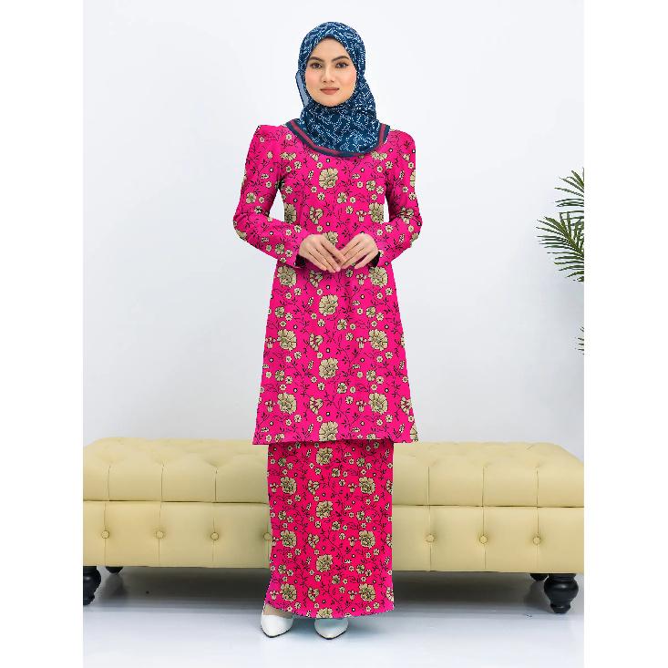 

Diamond Print Fashion Long Red Modern Kulang Pahang Women Casual Muslim Suit Comfortable Ladies Two Piece Set 4XL красный
