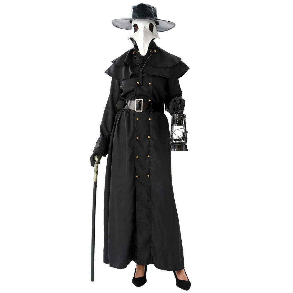 Halloween morový lekár cos kostým vtáčí zob čierna vrana maska Halloween morový lekár kostým hororový lekár kostým