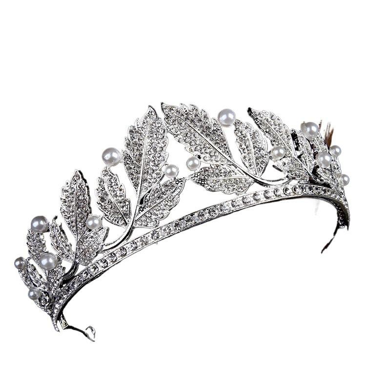 Updo Bridal Tiara Crystal Rhinestone Gold European and American Pearl Crown Birthday Wedding Hair Accessories Wedding Wedding Accessories