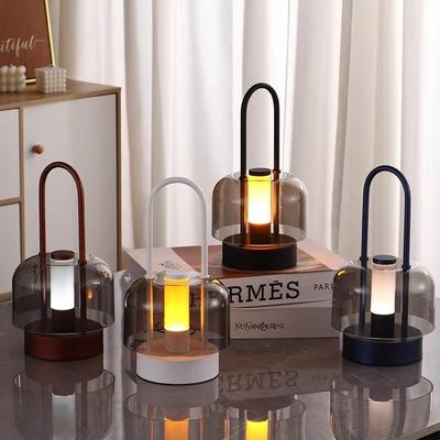 Creative Touch Portable Rechargeable Candlestick Lamp - Three-Color Stepless Dimming Night Light for Camping