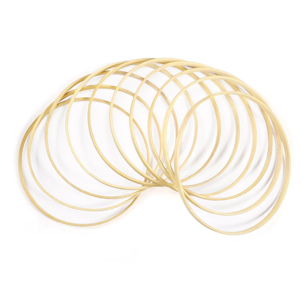 10Pcs Dreamcatcher Ring 23Cm Diameter Bamboo Round Wooden DIY Craft Tools Accessories for Wall Hanging Home Decor Dream Catcher бежевый