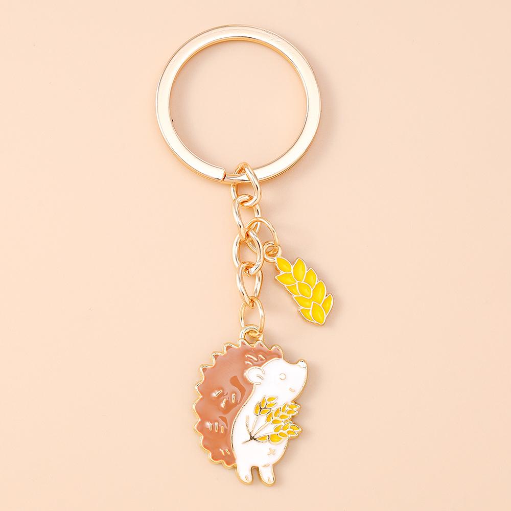 Fashion Autumn Maple Leaf Keychain Women Girls Corn Pumpkin Key Ring Pendants for Handbag Decor DIY Key Chain Jewelry Gifts