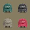 Vintage Wash Cotton Baseball Cap With Letter Embroidery For Casual Sun Protection