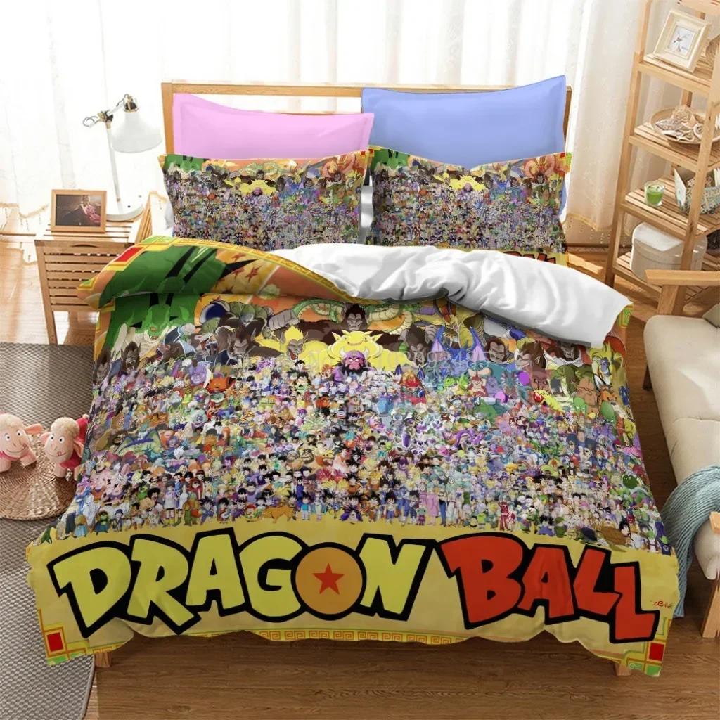 Popular Anime Dragon Ball Super Saiyan Son Goku Duvet Cover Bedding Set Double Twin For Kids Boys Bedclothes Quilt Cover Gi