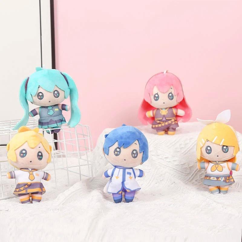 Hatsune Miku Plush Keychain Anime KAITO MEIKO Series Len Rin Cute Soft Filled Doll Keychain Bag Pendant Fan Birthday Gift Toy