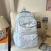 Schoolbag spring new cute schoolbag high value junior high school girls girl heart polka dot bow versatile backpack