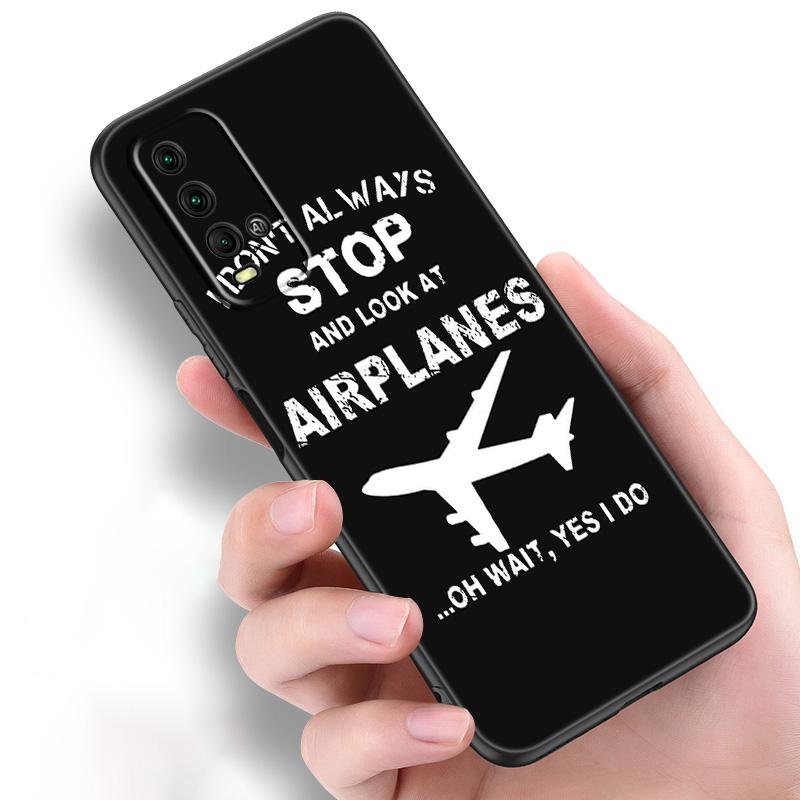 Aircraft Airplane Fly Silicone Phone Case For Xiaomi Redmi Note 11 10 9 8 Pro 11T 10T 10S 9S 8T 9 9A 9C 9T Black Soft Cover