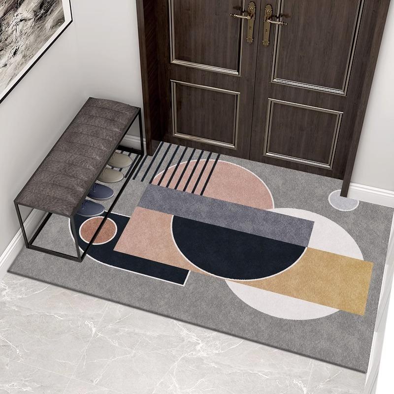Europe Style Geometry Stripe Carpet Living Room Sofa Bedroom Study Kitchen Entrance Door Mat Non-slip Fashion Home Decor Rug