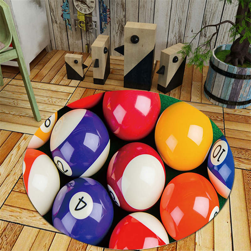 Novelty and Horror Printed Round Floor Mats Decorate the Doormat and Floor Mat of a Room At Home