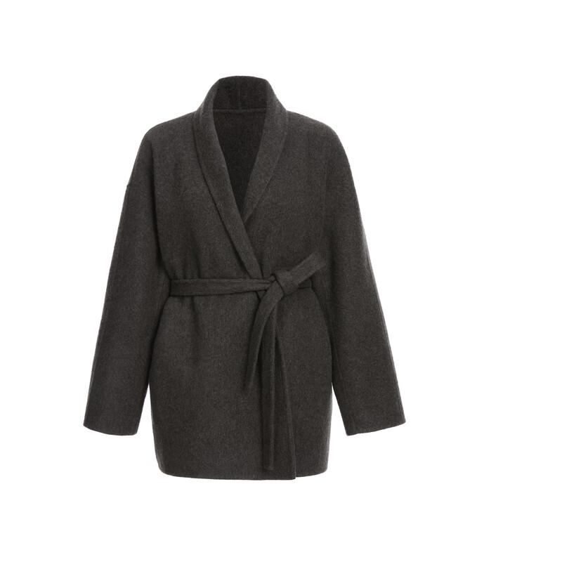 ELLASSAY Elegant Simple Mid-length Woolen Coat