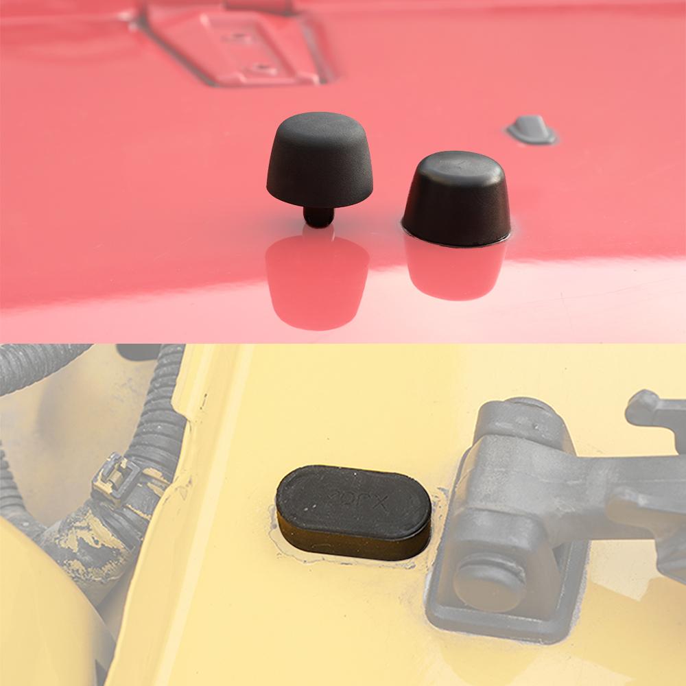 Engine Hood Decoration Rubber Stopper Plug for Jeep Wrangler TJ 1997-2006 Waterproof Pad Mat Protect Gasket Exterior Accessories