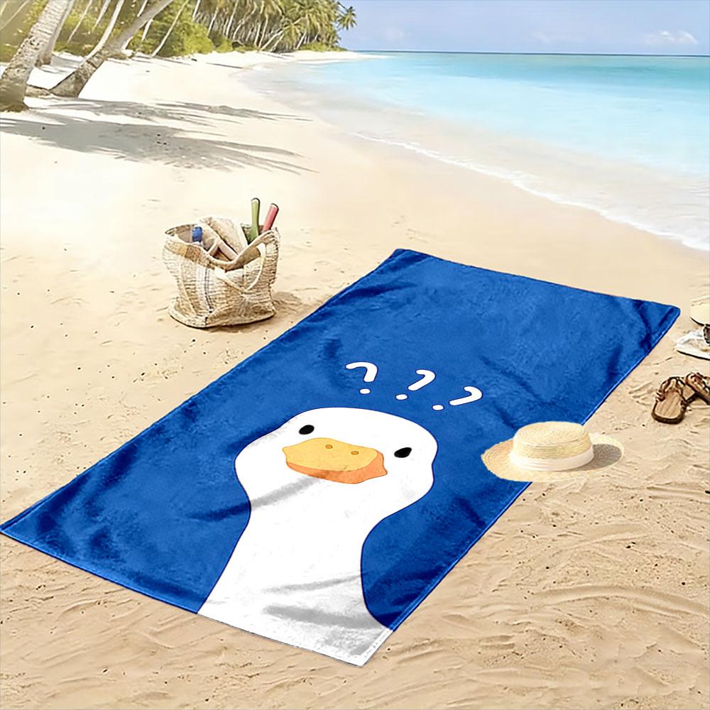 Curious Goose with Blue Background Beach Towel Quick-drying for Travel Outdoor Sports Jogging Beach and Swimming