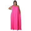 2022 Plus Size Sleeveless One-Shoulder Backless Halter Dress