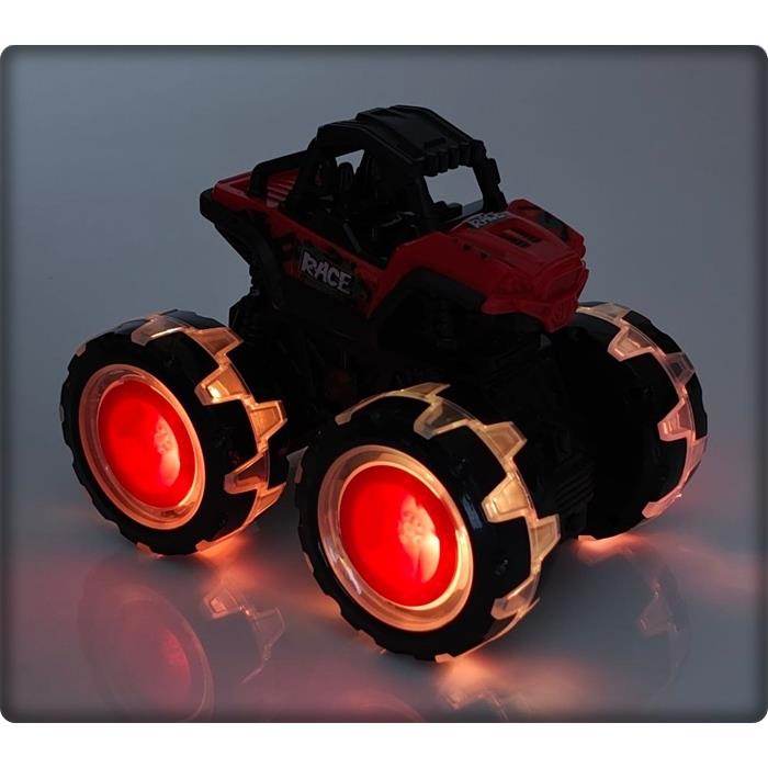 Monster Truck Off-Road Car Jeep Auto Off Road Sound Light Red
