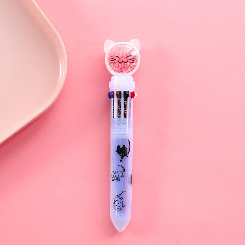 Creative Ten-Color Cartoon Ballpoint Pen - Cute Multicolor Marker for Students