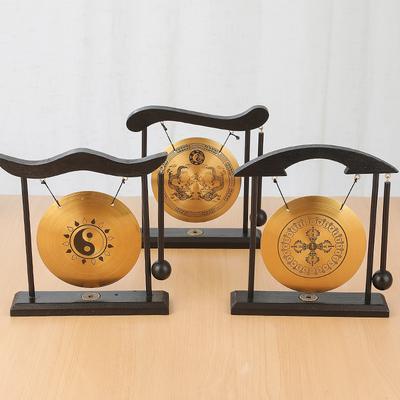 Bagua Cent Longevité Alliage Gong Carillon Éolien Ornement Décoration Maison Artisanat Ornement de Bureau Pour Bureau Salon