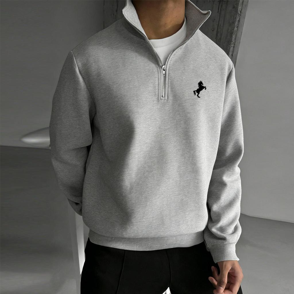 Y2K Quarter-Zip Sweatshirt, Long-Sleeve with Storage Pockets, Soft Fleece Lining, Men's Spring/Fall Sports & Casual Jacket