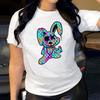 Fashion Women's Rabbit Printing Loose Crew Neck Short Sleeve Casual T-Shirts Women’s