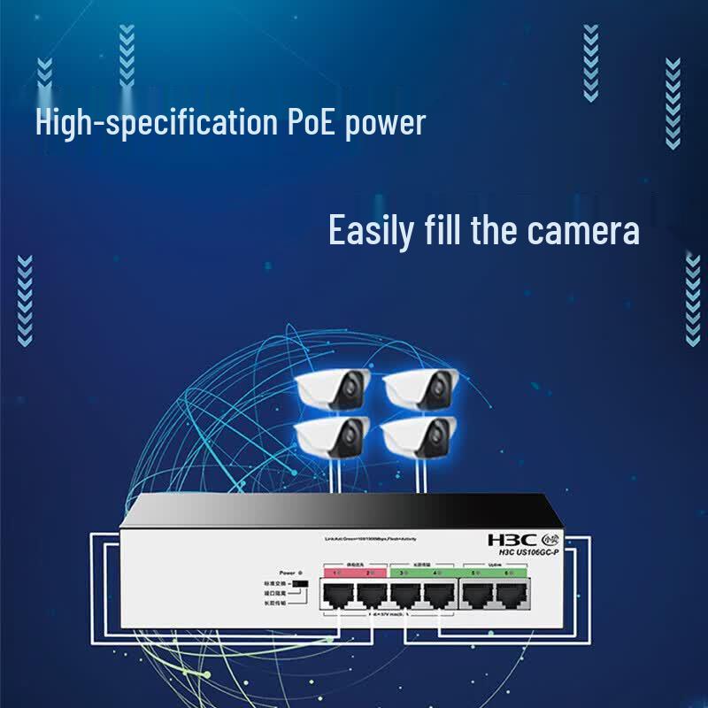 H3C US106GC-P 6-Port Gigabit PoE Switch